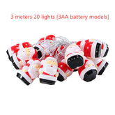 Snowman Christmas Tree LED Garland String Lights Snowflakes String Fairy Lights Hanging Ornaments My Store