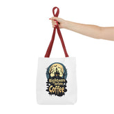 Nightmare Before Coffee Tote Bag, Halloween Tote, Spooky Drink Carrier, Gift for Coffee Lovers, AOP Design Bag Printify