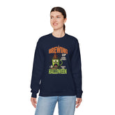 Skull Floral Crewneck Sweatshirt, Unisex Pullover Sweater, Halloween Apparel, Cozy Gift, Trendy Streetwear Printify