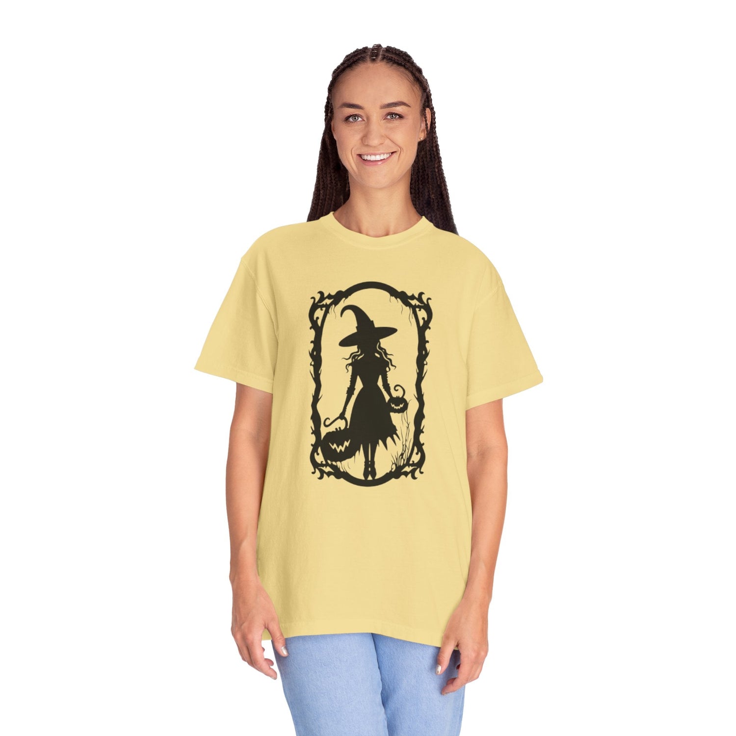 Witchy Garment-Dyed T-Shirt | Halloween Fashion Unisex Tee | Spooky Fall Apparel | Witch Costume Essential Printify