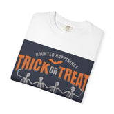 Halloween Skeleton T-Shirt, Trick or Treat Shirt, Spooky Fashion, Unisex Graphic Tee, October Festive Apparel, Halloween Gift Printify