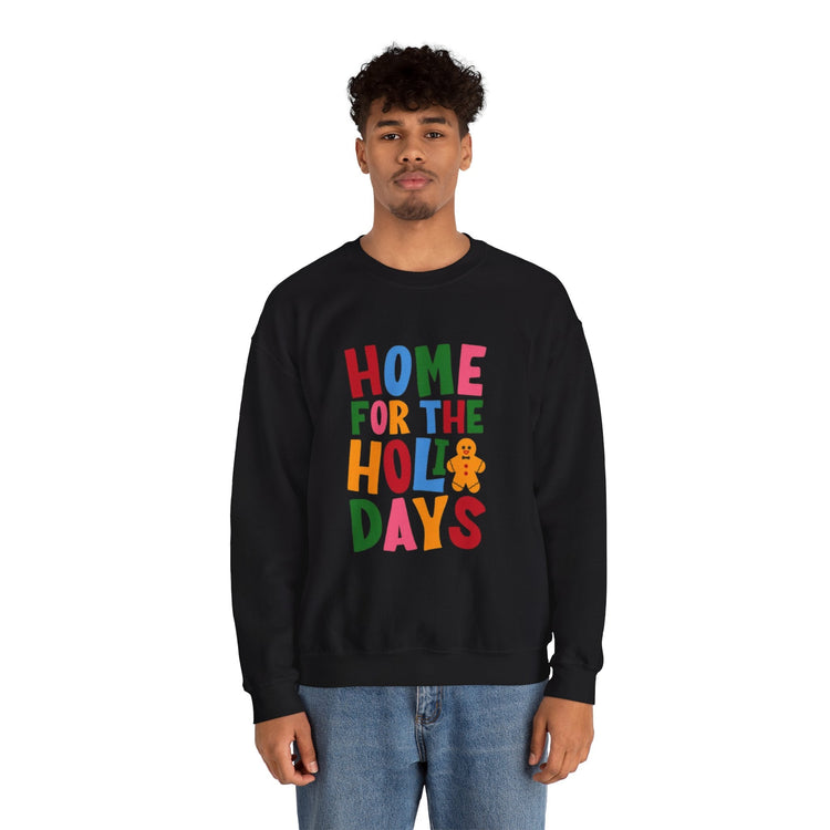 Home for the Holidays Crewneck Sweatshirt, Festive Sweater, Winter Apparel, Christmas Gift, Cozy Holiday Wear Printify