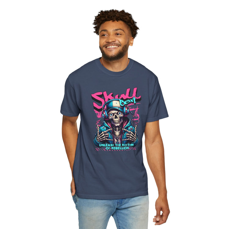 Skull Beat Unisex T-Shirt - Music Lover Graphic Tee, Halloween Costume, Premium Cotton Streetwear Gift for Men & Women, Alternative Fashion Printify