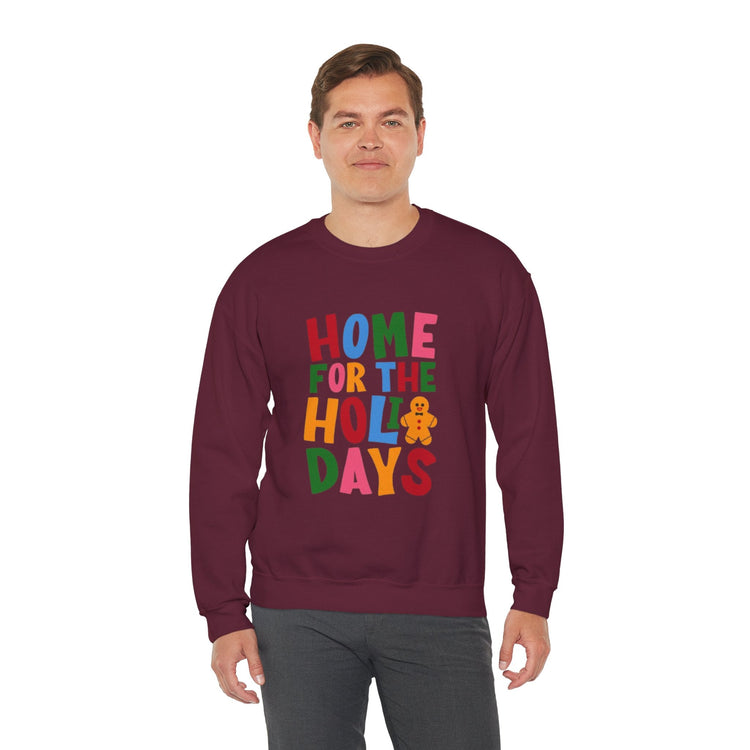 Home for the Holidays Crewneck Sweatshirt, Festive Sweater, Winter Apparel, Christmas Gift, Cozy Holiday Wear Printify