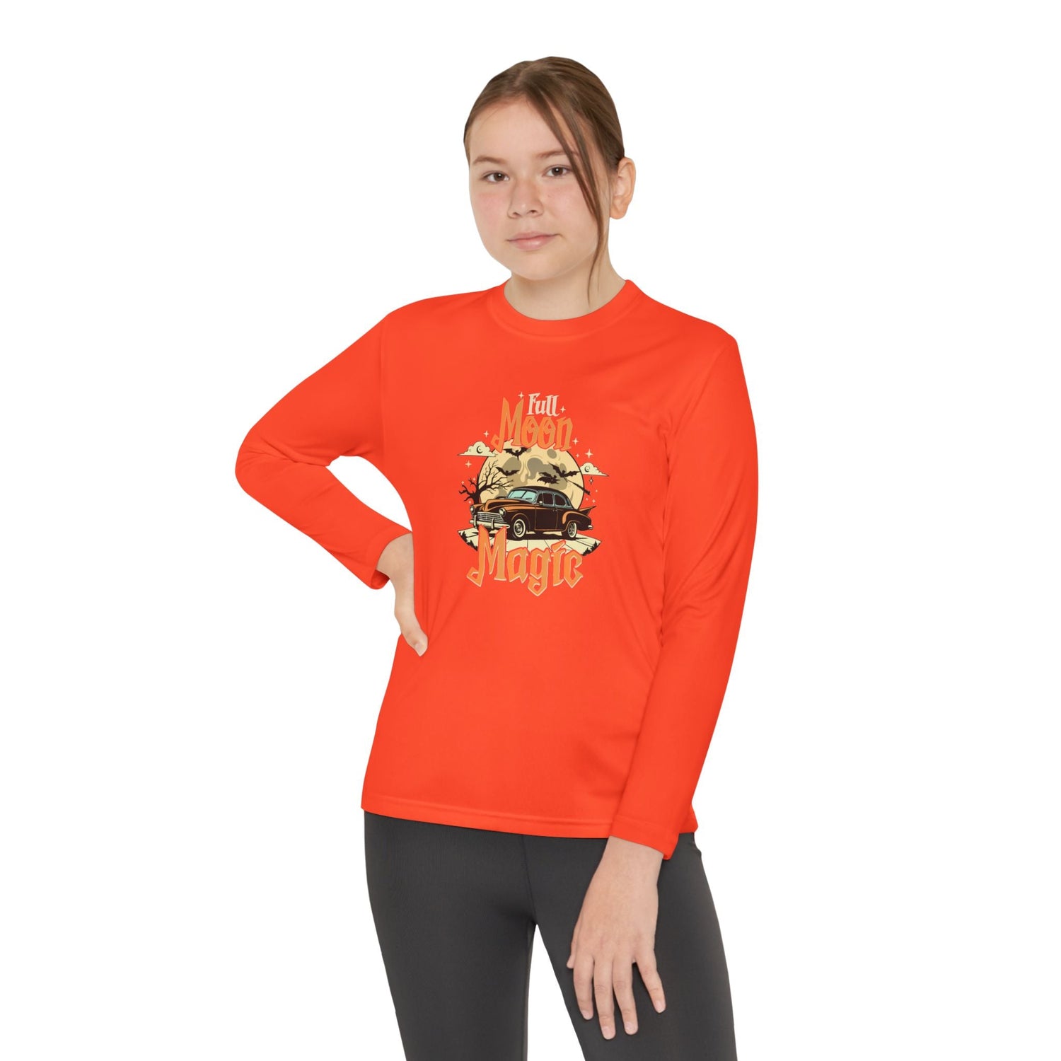 Youth Long Sleeve Competitor Tee - Vibrant Graphic Tee for Kids, Perfect for Casual Outings, Halloween, Parties, Everyday Wear, Unique [...] Printify