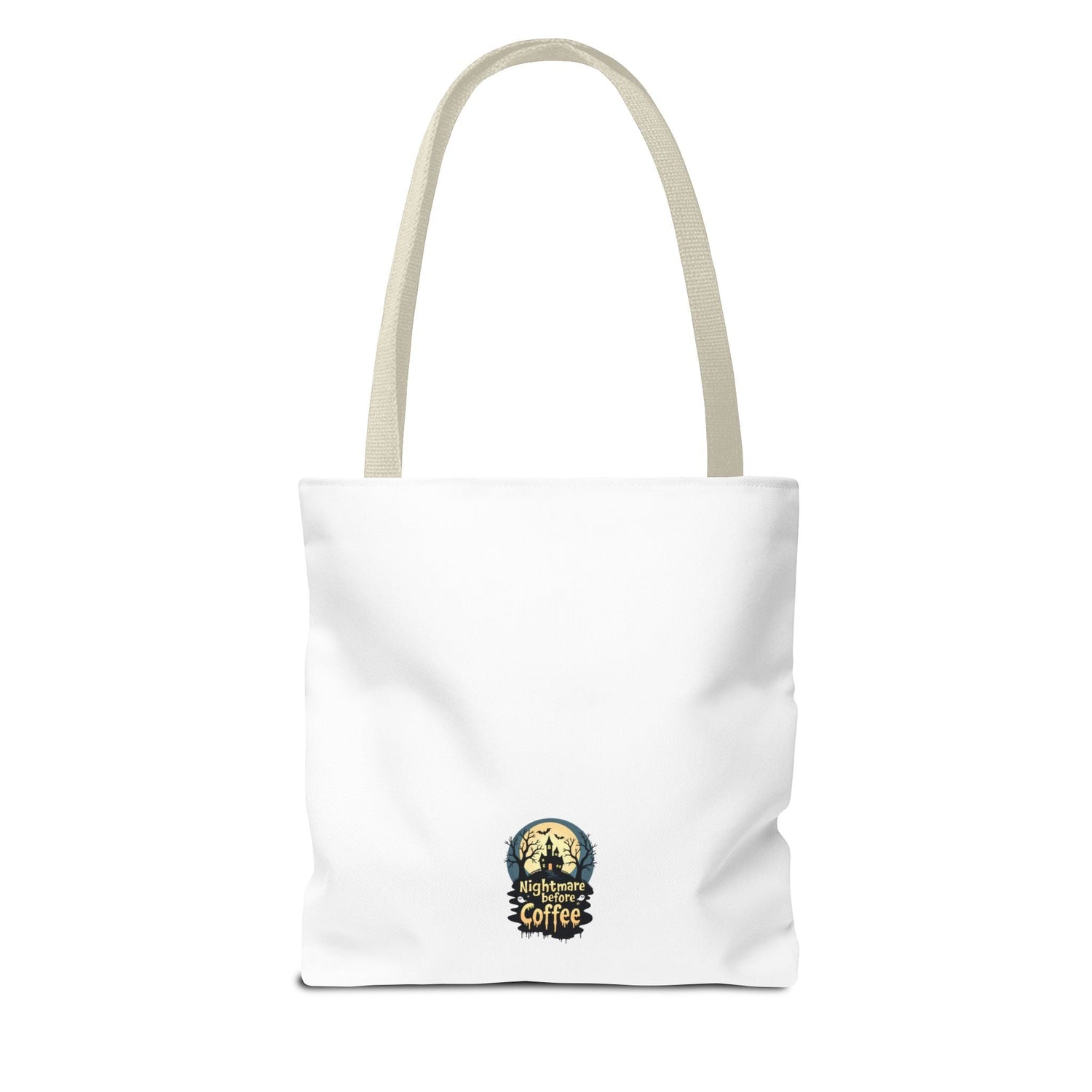 Nightmare Before Coffee Tote Bag, Halloween Tote, Spooky Drink Carrier, Gift for Coffee Lovers, AOP Design Bag Printify