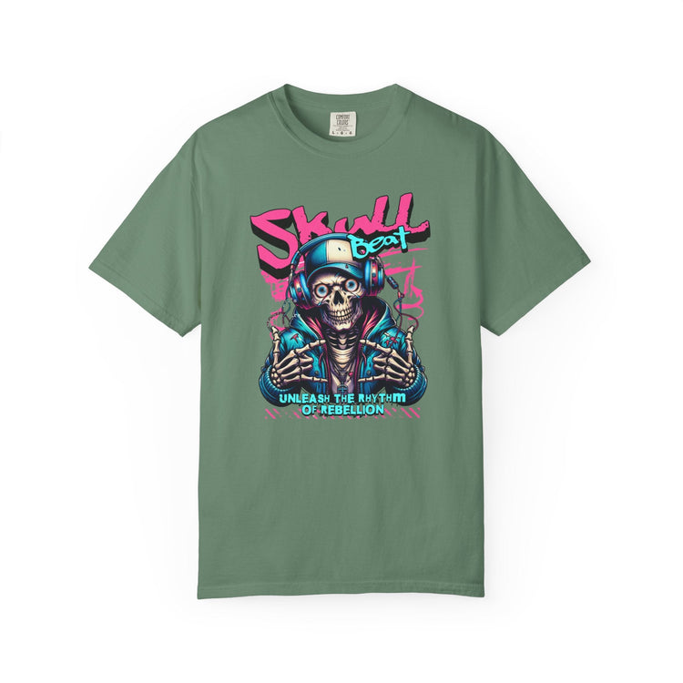Skull Beat Unisex T-Shirt - Music Lover Graphic Tee, Halloween Costume, Premium Cotton Streetwear Gift for Men & Women, Alternative Fashion Printify