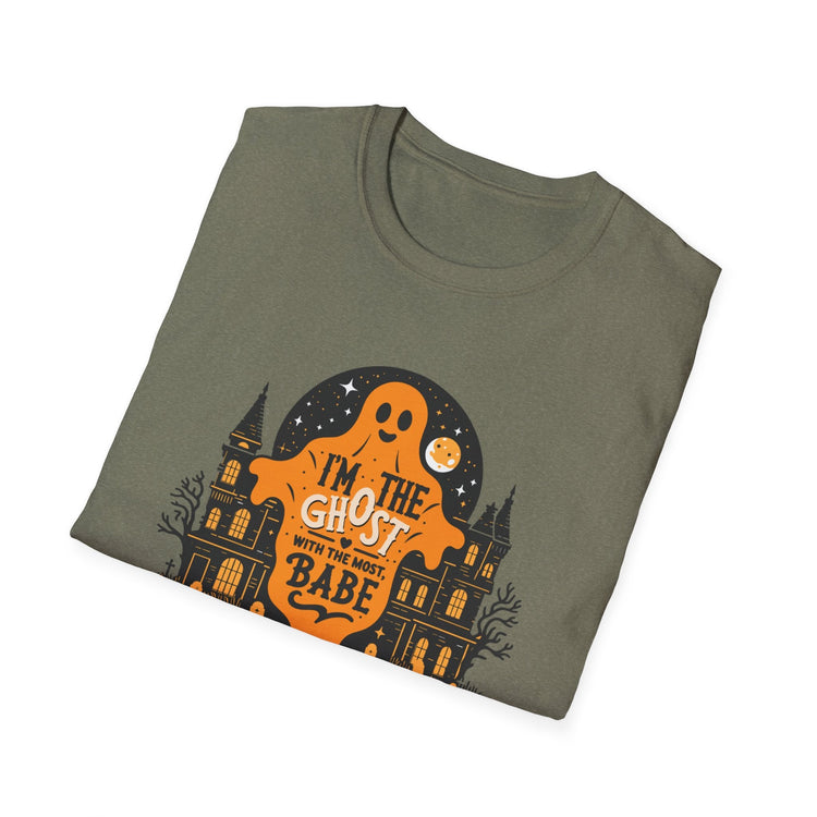 Halloween Ghost T-Shirt, Unisex Softstyle Tee for Halloween, Cute Halloween Shirt, Fall Festive Wear, Funny Ghost Design Printify