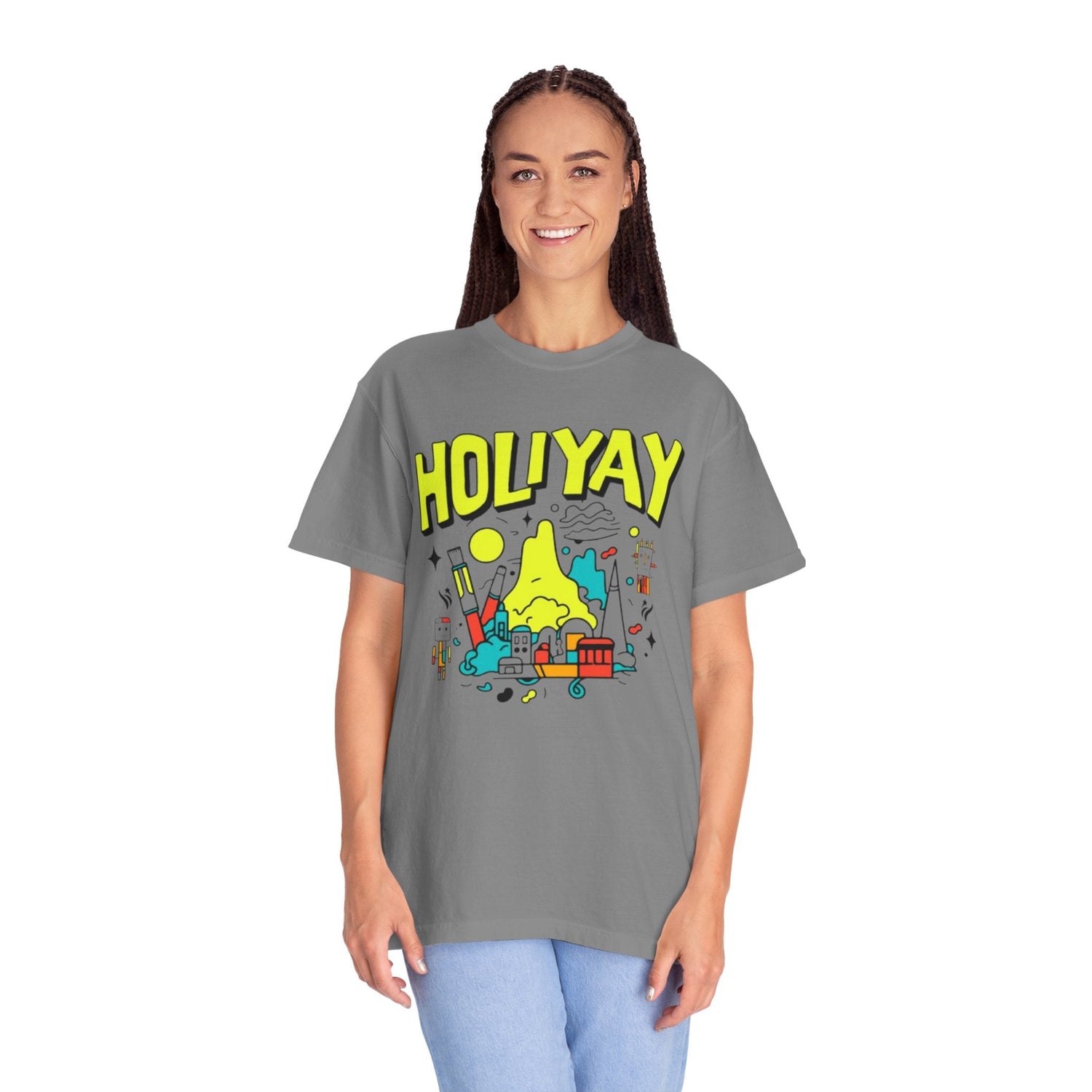 Holi-Yay Graphic T-Shirt, Fun Summer Tee, Unique Gift, Casual Wear, Birthday, Holiday Celebration, Unisex Apparel Printify