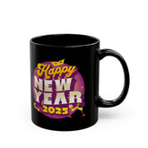 New Year Celebration Black Mug, Holiday Gift Mug, Funny Coffee Mug, 2025 New Year Mug, Birthday, Party Favor, Personalized Drinkware Printify