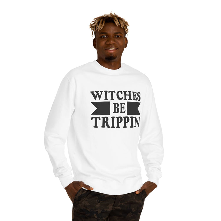 Witches Be Trippin Sweatshirt, Unisex Halloween Crew Neck, Cozy Fall Apparel, Witchy Gift, Trendy Casual Wear Printify