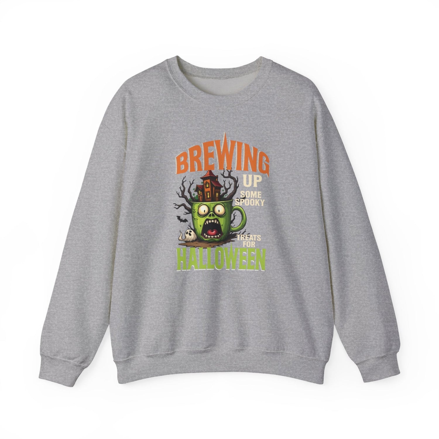Skull Floral Crewneck Sweatshirt, Unisex Pullover Sweater, Halloween Apparel, Cozy Gift, Trendy Streetwear Printify