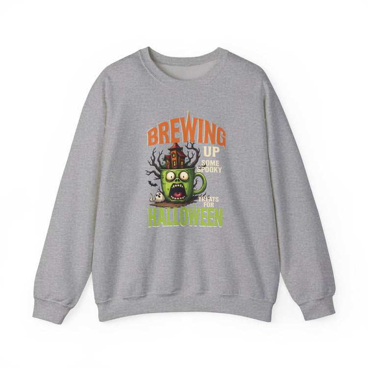 Skull Floral Crewneck Sweatshirt, Unisex Pullover Sweater, Halloween Apparel, Cozy Gift, Trendy Streetwear Printify