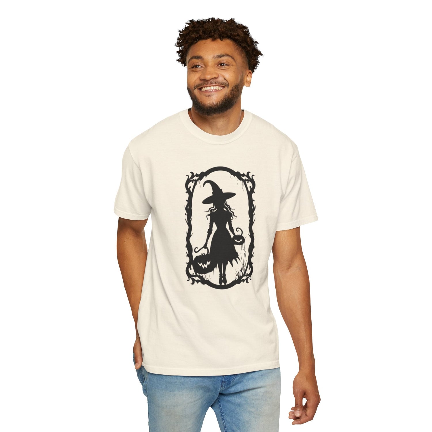 Witchy Garment-Dyed T-Shirt | Halloween Fashion Unisex Tee | Spooky Fall Apparel | Witch Costume Essential Printify