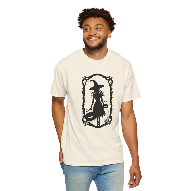 Witchy Garment-Dyed T-Shirt | Halloween Fashion Unisex Tee | Spooky Fall Apparel | Witch Costume Essential Printify