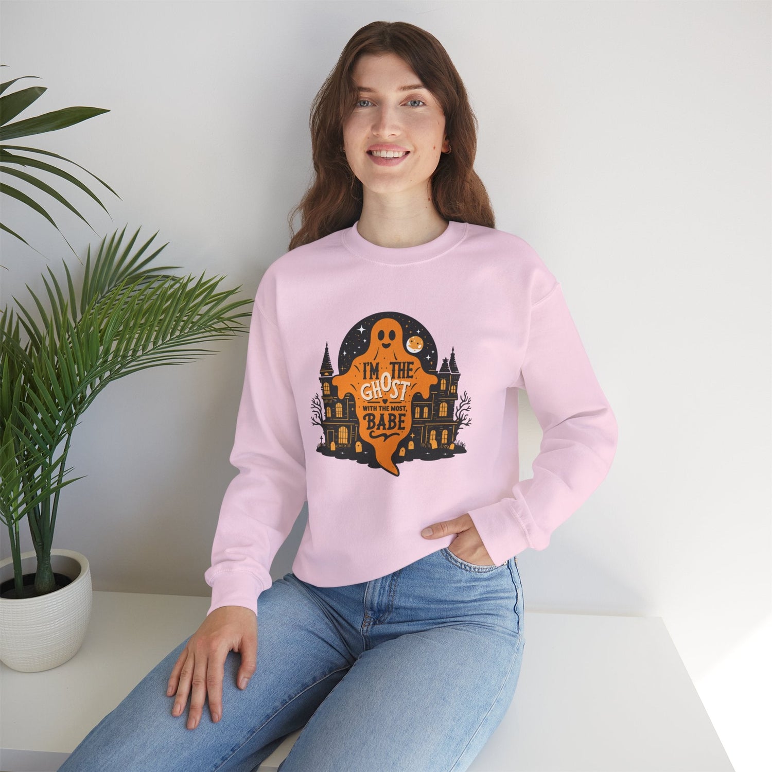 Unisex Halloween Ghost Sweatshirt - Spooky Vibes, Cozy Apparel, Perfect for Fall, Ghost Lover Gift, Halloween Celebration Printify