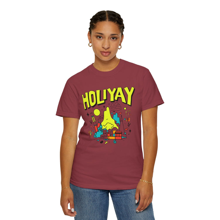 Holi-Yay Graphic T-Shirt, Fun Summer Tee, Unique Gift, Casual Wear, Birthday, Holiday Celebration, Unisex Apparel Printify