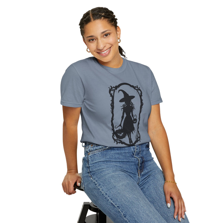 Witchy Garment-Dyed T-Shirt | Halloween Fashion Unisex Tee | Spooky Fall Apparel | Witch Costume Essential Printify