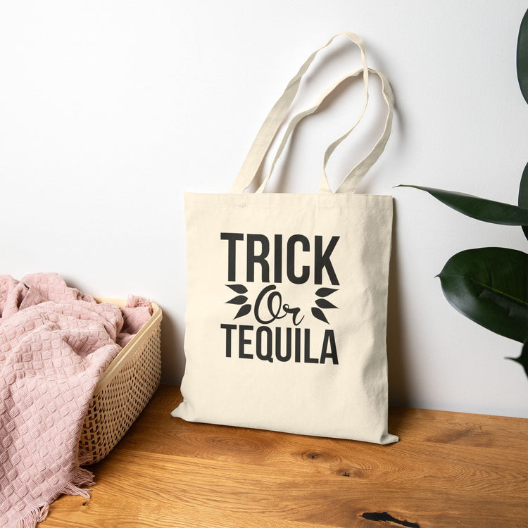 Halloween Trick or Tequila Tote Bag | Spooky Party Shopping Bag | Fall Festival Essential | Reusable Cotton Bag Printify