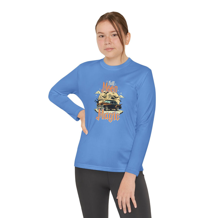 Youth Long Sleeve Competitor Tee - Vibrant Graphic Tee for Kids, Perfect for Casual Outings, Halloween, Parties, Everyday Wear, Unique [...] Printify