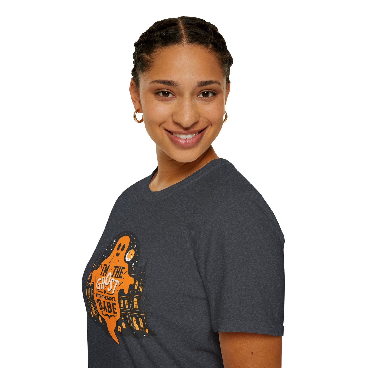 Halloween Ghost T-Shirt, Unisex Softstyle Tee for Halloween, Cute Halloween Shirt, Fall Festive Wear, Funny Ghost Design Printify