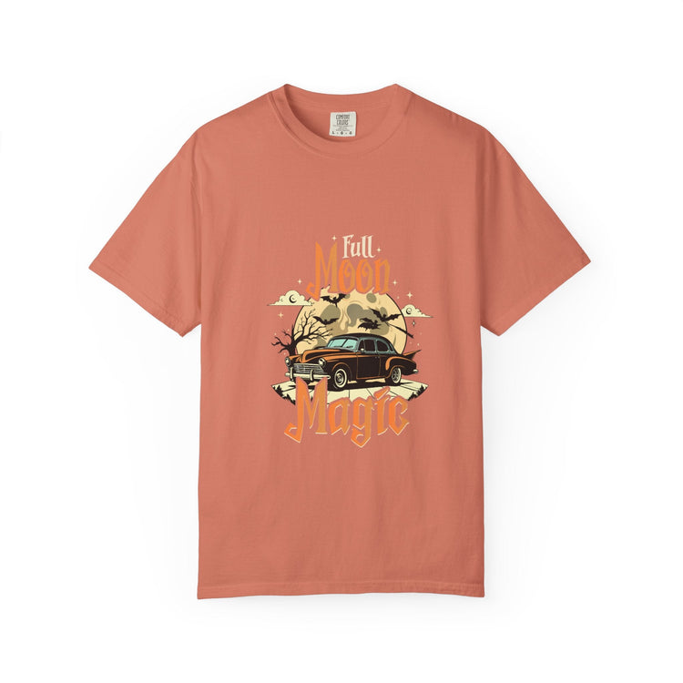 Moon Magic Unisex Garment-Dyed T-shirt, Vintage Car Tee, Astrology Gift, Casual Wear, Moon Lover Apparel, Unisex Soft T-shirt Printify