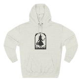 Halloween Witch Fleece Hoodie, Cozy Fall Apparel, Spooky Season Sweatshirt, Ghostly Gift, Halloween Costume Alternative Printify