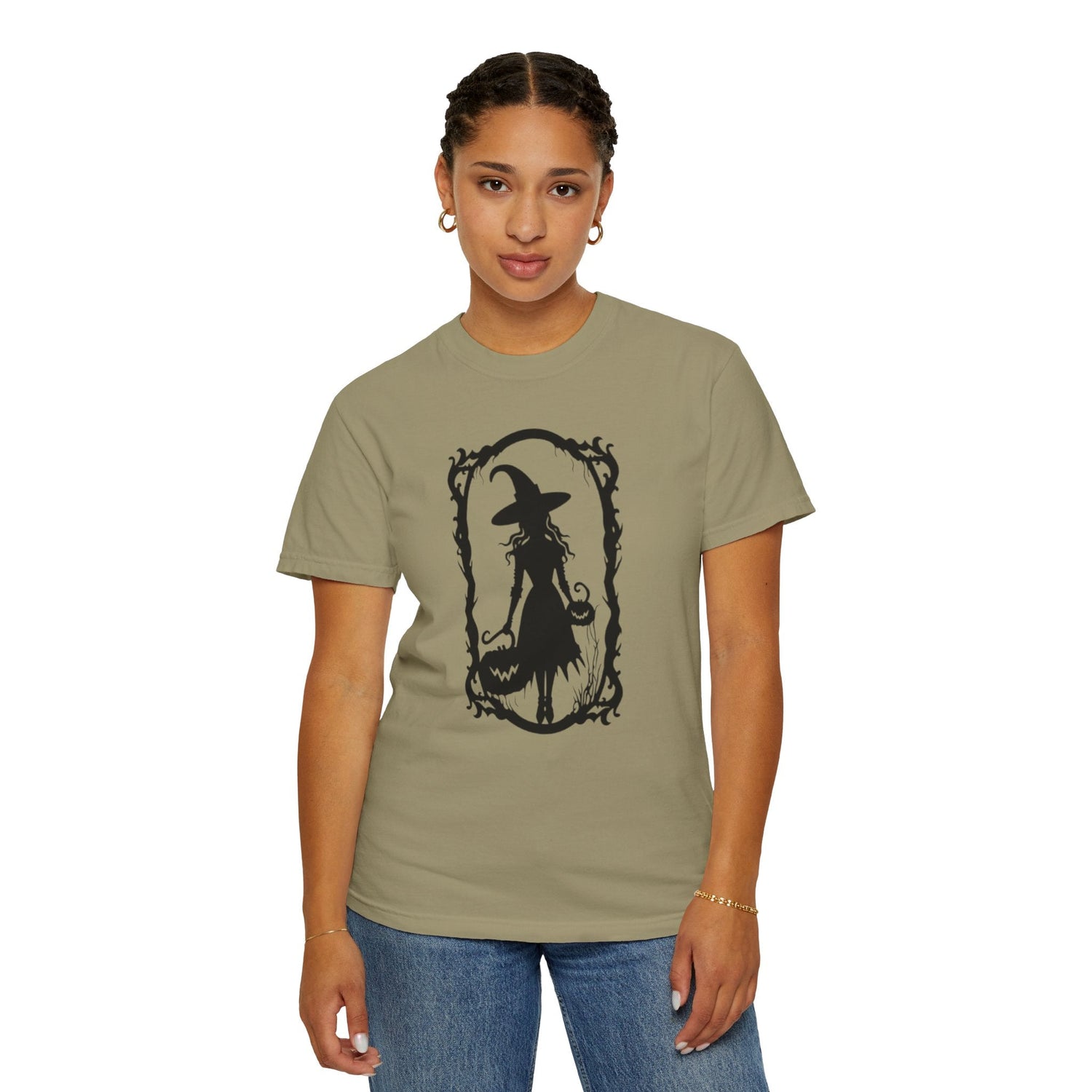 Witchy Garment-Dyed T-Shirt | Halloween Fashion Unisex Tee | Spooky Fall Apparel | Witch Costume Essential Printify