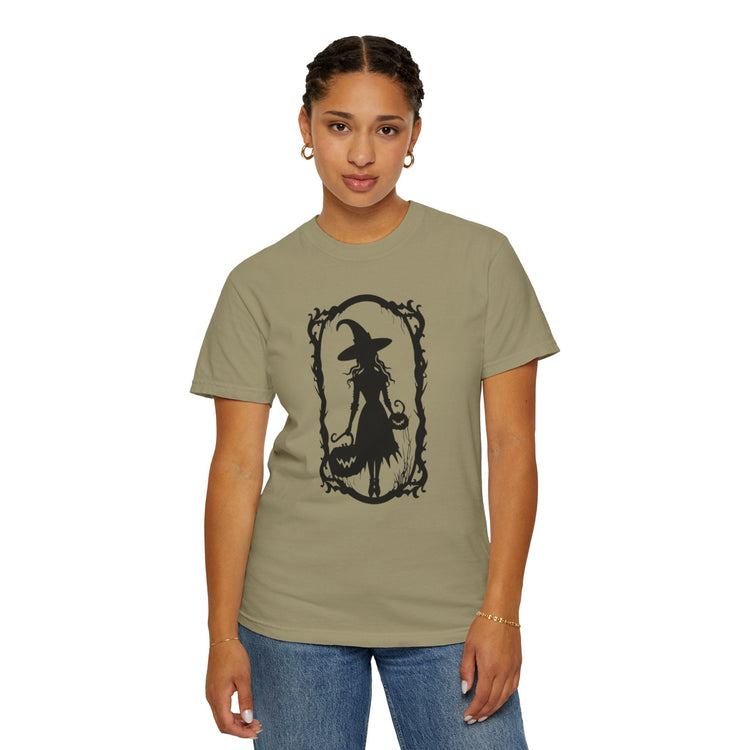 Witchy Garment-Dyed T-Shirt | Halloween Fashion Unisex Tee | Spooky Fall Apparel | Witch Costume Essential Printify