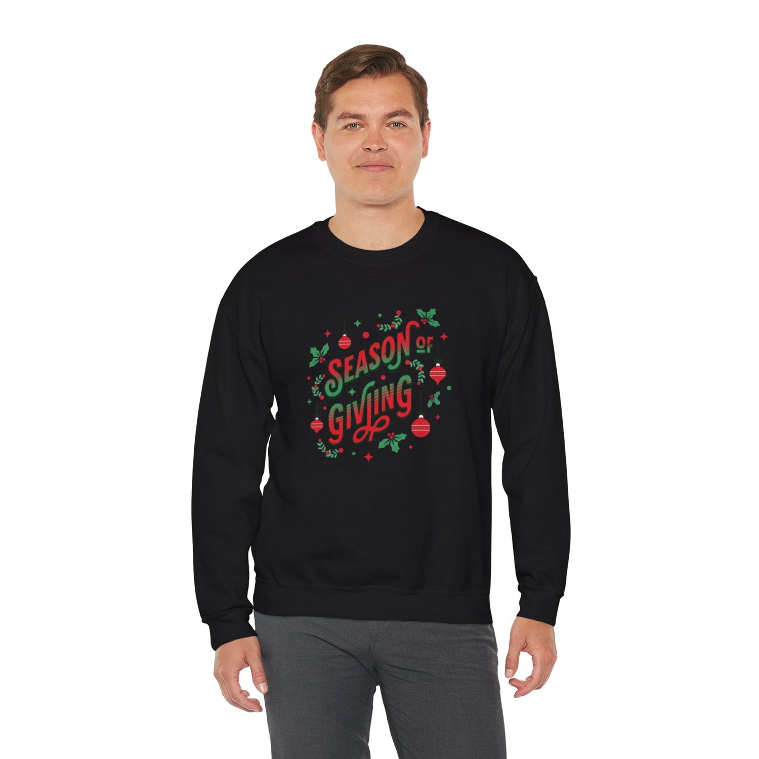 Cozy Holiday Sweatshirt Season of Giving Unisex Crewneck Perfect Gift Christmas Winter Wear Comfortable Stylish Heavy Blend Festive Sweatshirt Printify