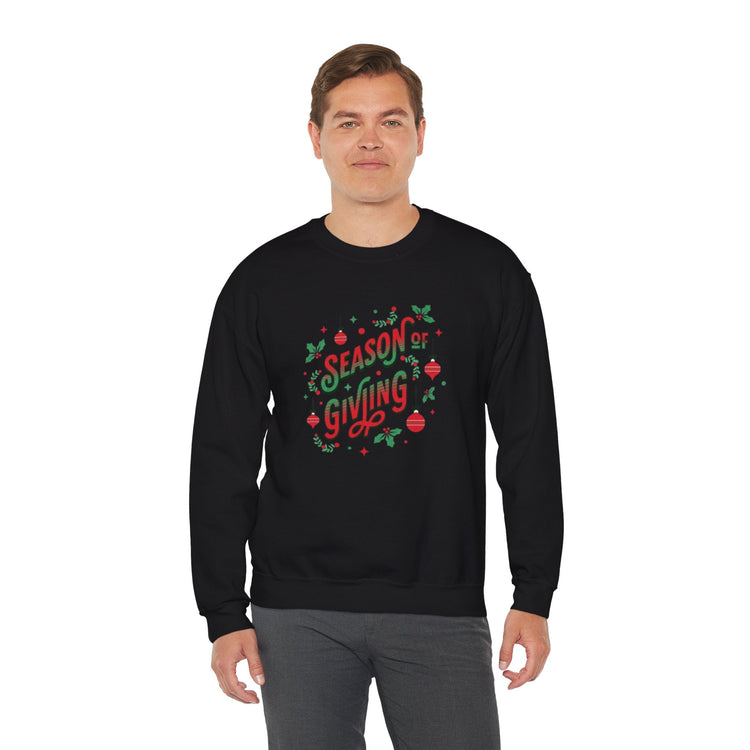 Cozy Holiday Sweatshirt Season of Giving Unisex Crewneck Perfect Gift Christmas Winter Wear Comfortable Stylish Heavy Blend Festive Sweatshirt Printify