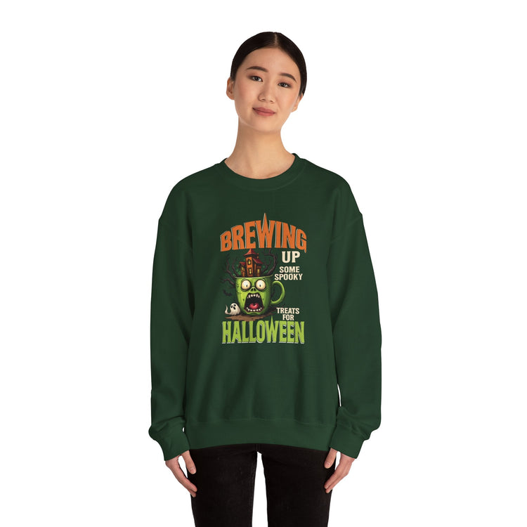 Skull Floral Crewneck Sweatshirt, Unisex Pullover Sweater, Halloween Apparel, Cozy Gift, Trendy Streetwear Printify