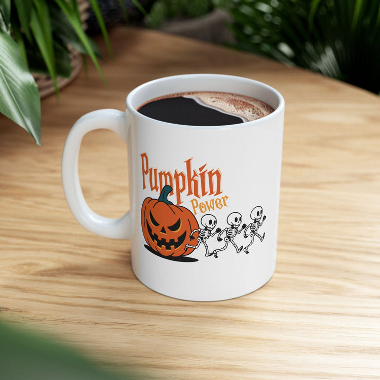 Halloween Skeleton Pumpkin Mug, Cute Coffee Cup, Fall Decor, Funny Gift for Halloween Lovers, Spooky Tea Mug, 11oz and 15oz Size Printify
