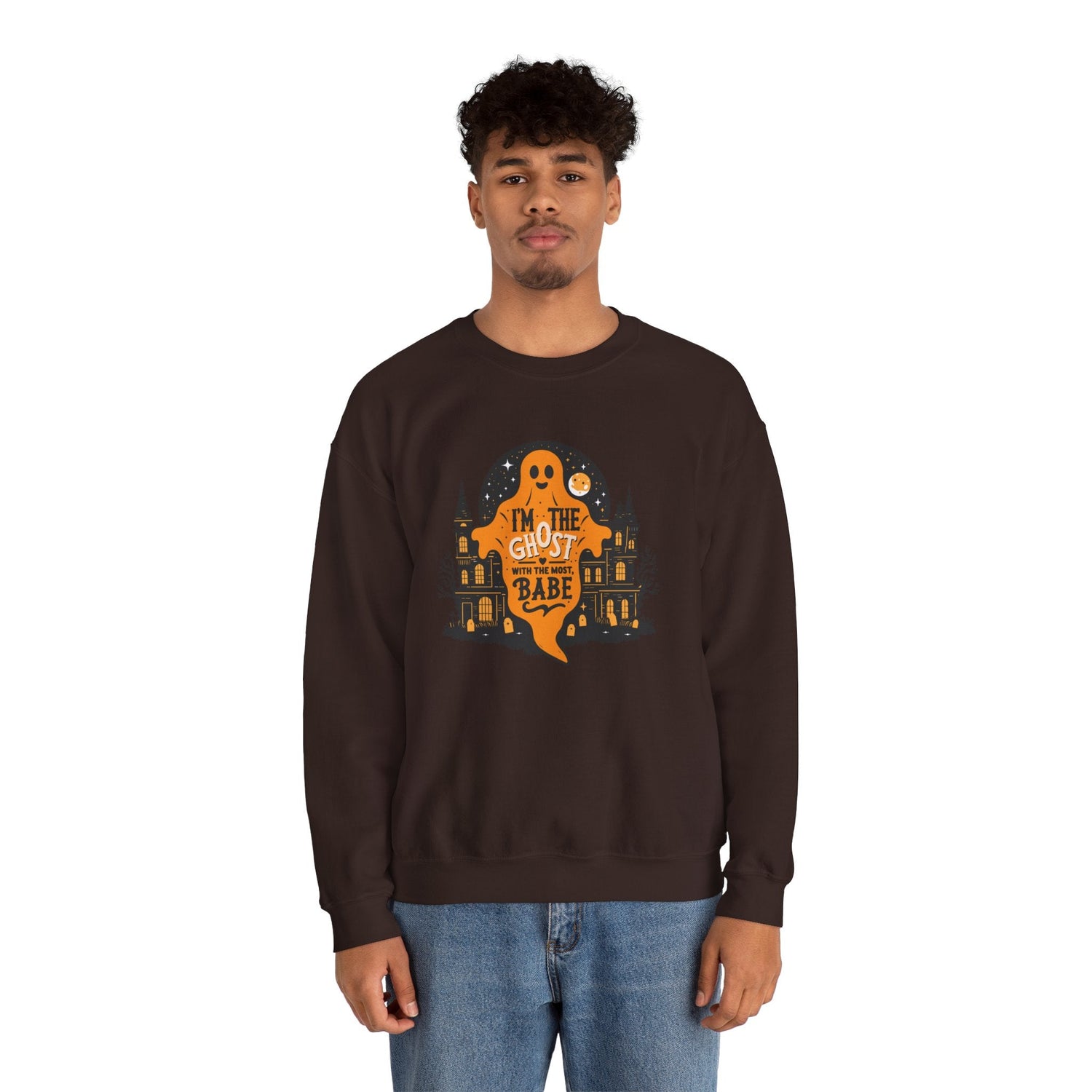 Unisex Halloween Ghost Sweatshirt - Spooky Vibes, Cozy Apparel, Perfect for Fall, Ghost Lover Gift, Halloween Celebration Printify