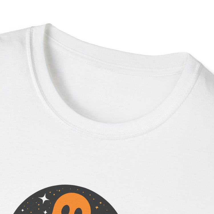 Halloween Ghost T-Shirt, Unisex Softstyle Tee for Halloween, Cute Halloween Shirt, Fall Festive Wear, Funny Ghost Design Printify