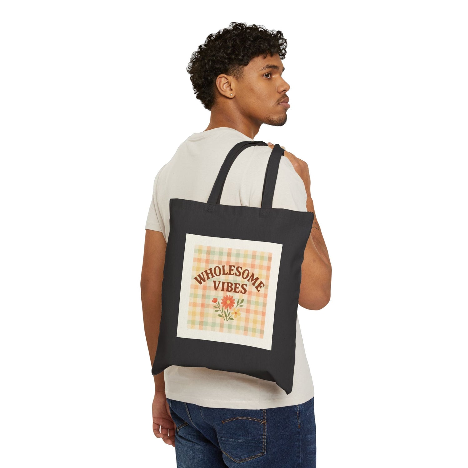 Flower Good Vibes Tote Bag Printify