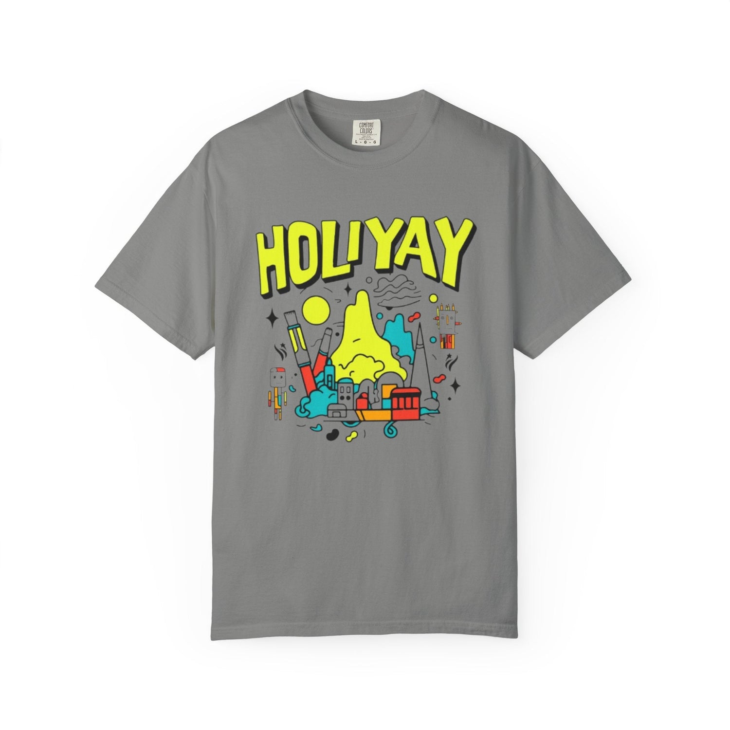Holi-Yay Graphic T-Shirt, Fun Summer Tee, Unique Gift, Casual Wear, Birthday, Holiday Celebration, Unisex Apparel Printify
