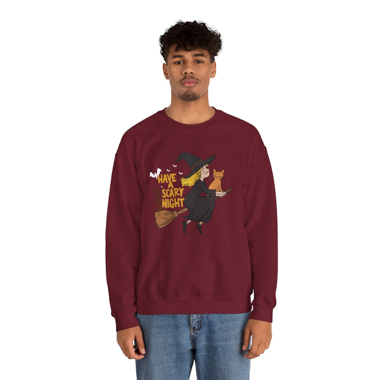 Halloween Witch Sweatshirt, Cozy Crewneck, Unisex Sweater, Spooky Season Apparel, Scary Night Gift, Fall Fashion Printify