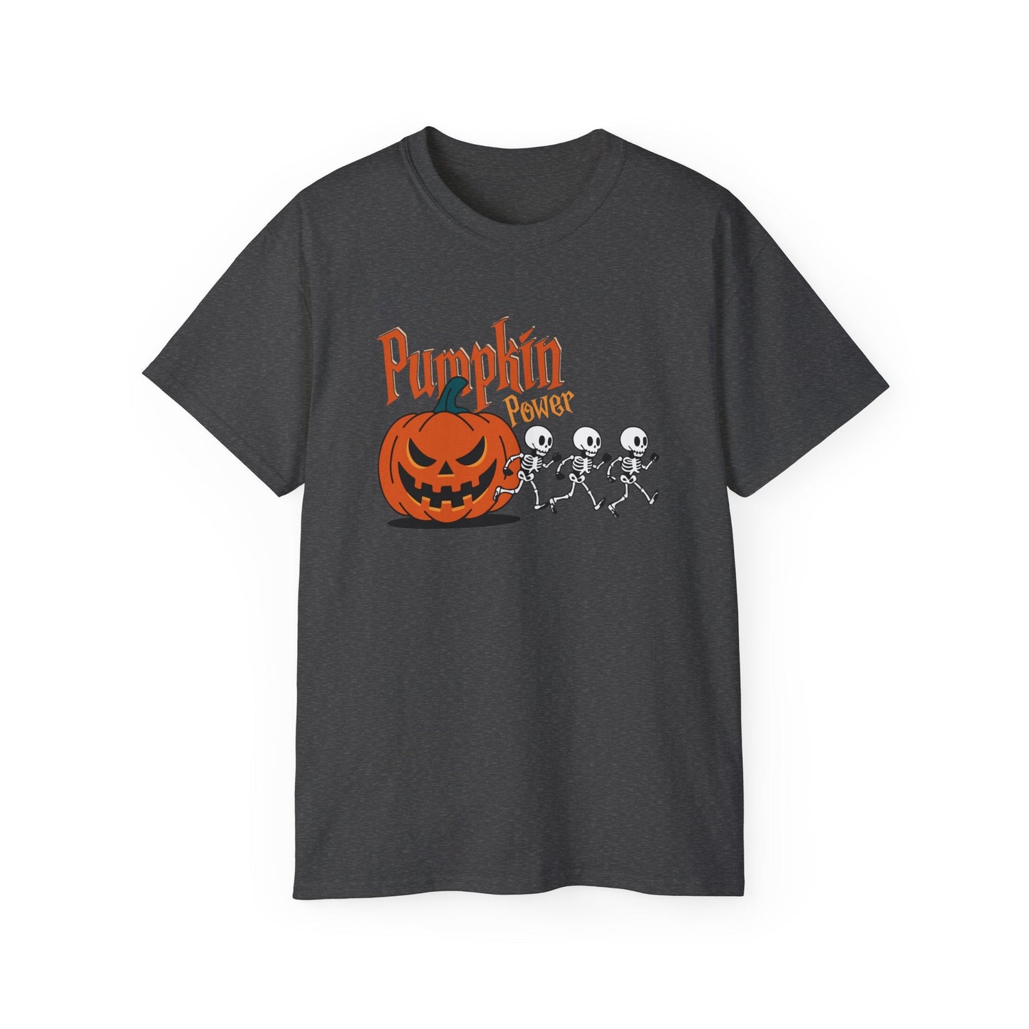 Halloween Skeleton Pumpkin Tee, Spooky Graphic Shirt, Unisex Fall Fashion, Halloween Costume Top, Fun October Apparel Printify