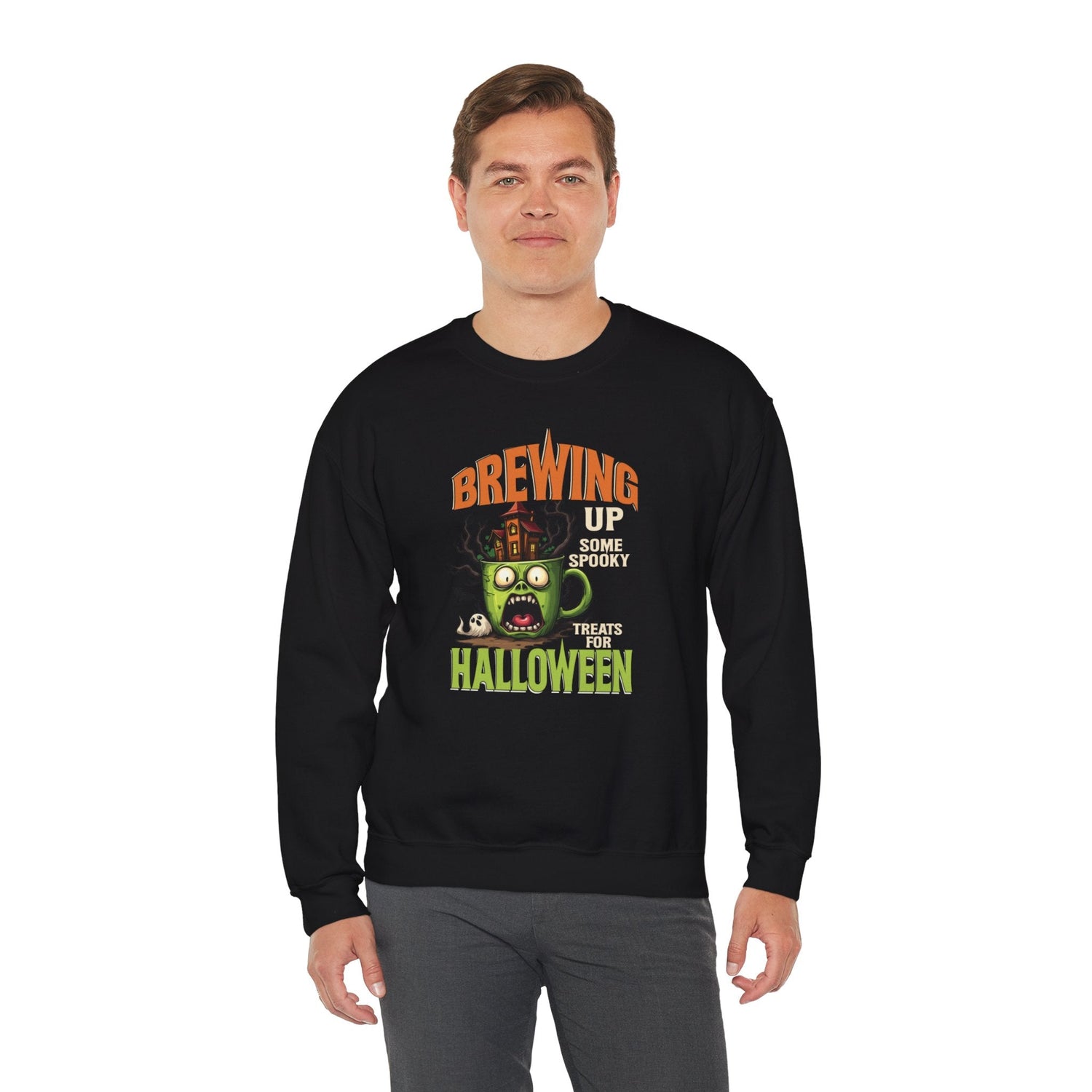 Skull Floral Crewneck Sweatshirt, Unisex Pullover Sweater, Halloween Apparel, Cozy Gift, Trendy Streetwear Printify