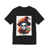 Halloween Skull Graphic Tee, Unisex Short Sleeve T-Shirt, Spooky Apparel, Fall Fashion, Halloween Costume Tee Printify