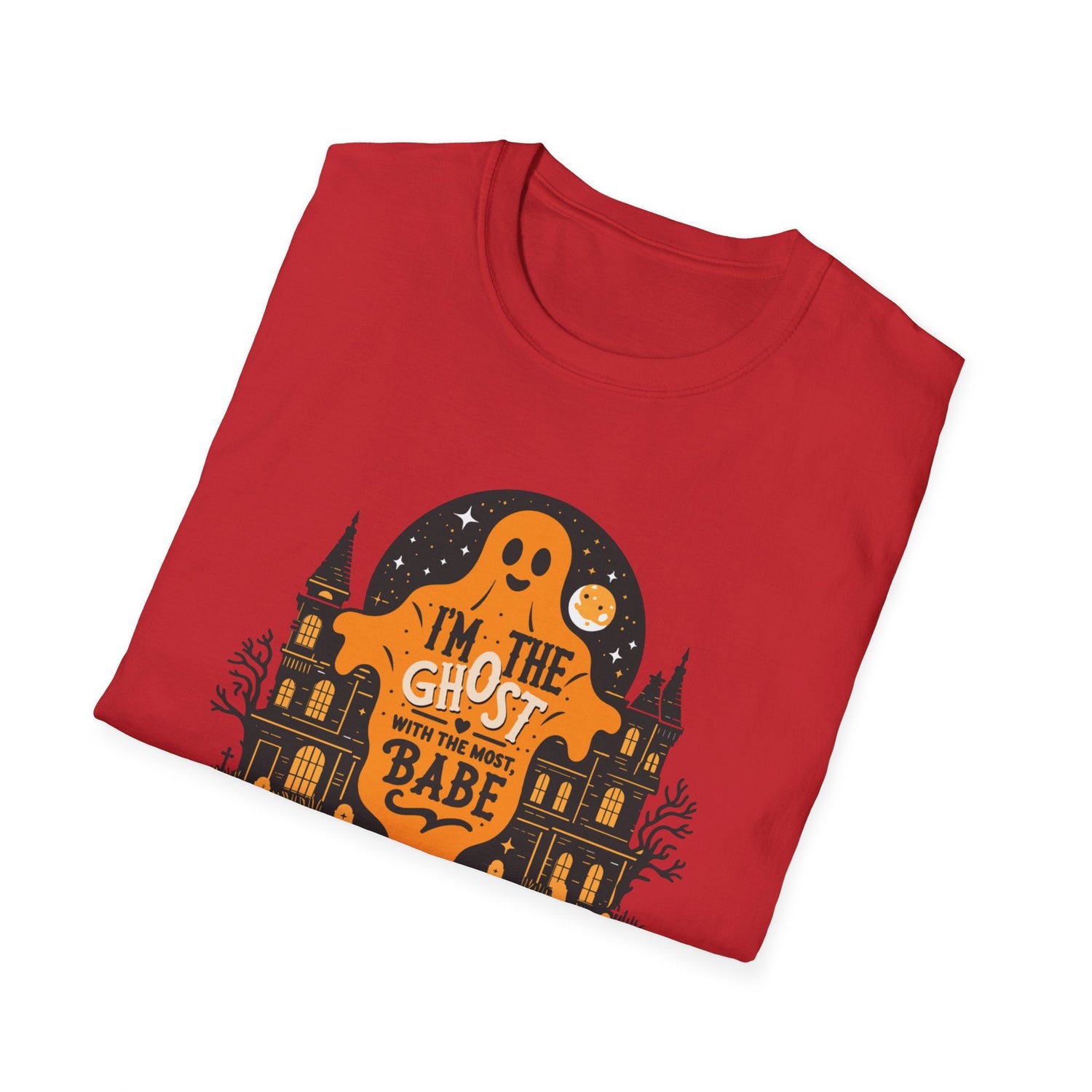 Halloween Ghost T-Shirt, Unisex Softstyle Tee for Halloween, Cute Halloween Shirt, Fall Festive Wear, Funny Ghost Design Printify