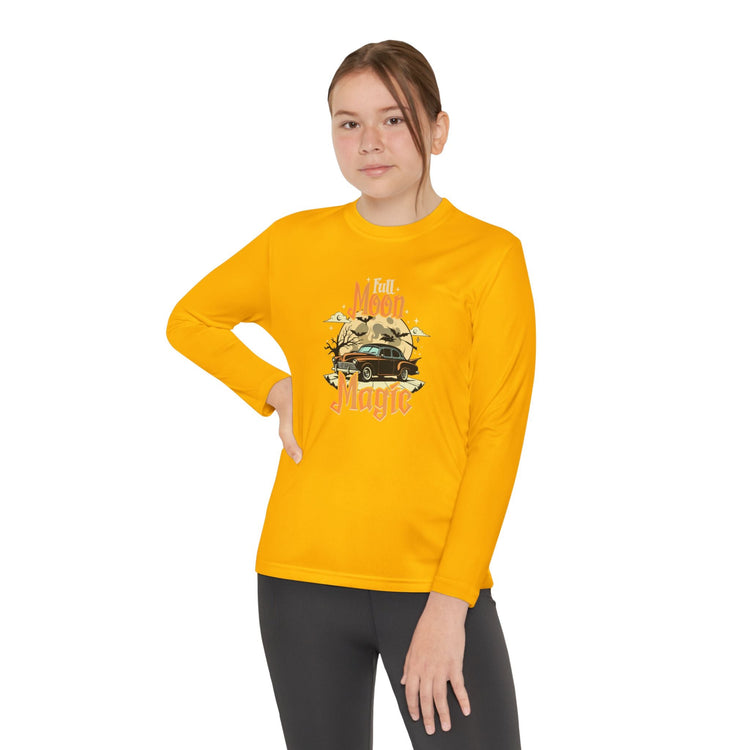 Youth Long Sleeve Competitor Tee - Vibrant Graphic Tee for Kids, Perfect for Casual Outings, Halloween, Parties, Everyday Wear, Unique [...] Printify