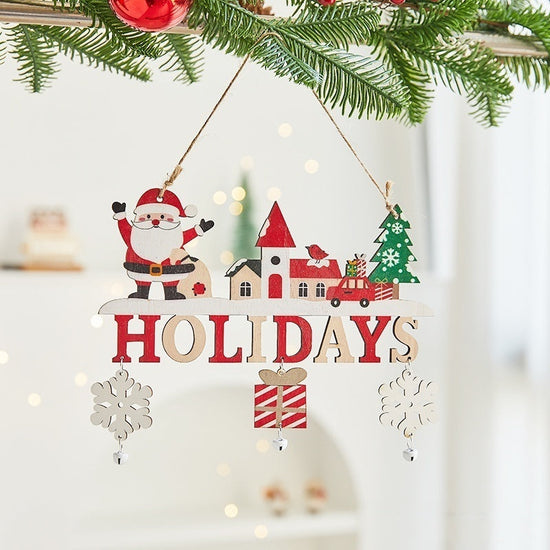 Christmas Tree Ornaments Christmas Wooden English Letter Card Ornaments My Store