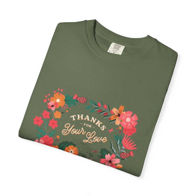 Floral Thank You T-Shirt, Comfortable Gift Tee, Unisex Floral Tee, Casual Style Shirt, Appreciation Day Gift, Everyday Wear Printify