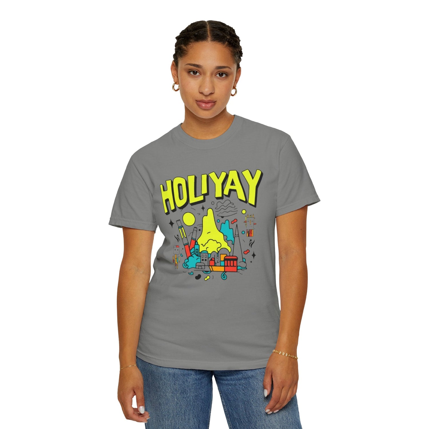 Holi-Yay Graphic T-Shirt, Fun Summer Tee, Unique Gift, Casual Wear, Birthday, Holiday Celebration, Unisex Apparel Printify