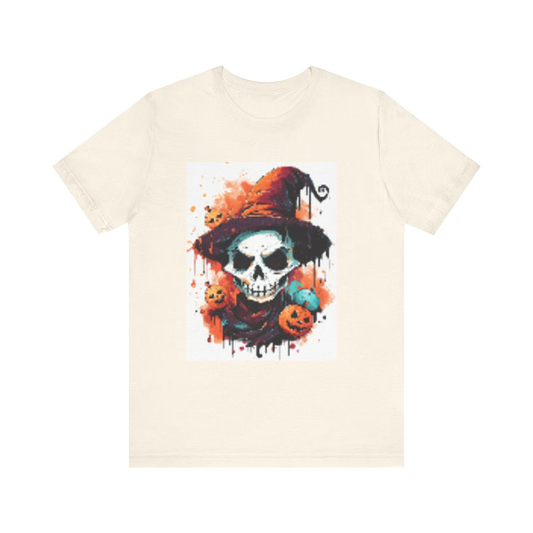 Halloween Skull Graphic Tee, Unisex Short Sleeve T-Shirt, Spooky Apparel, Fall Fashion, Halloween Costume Tee Printify