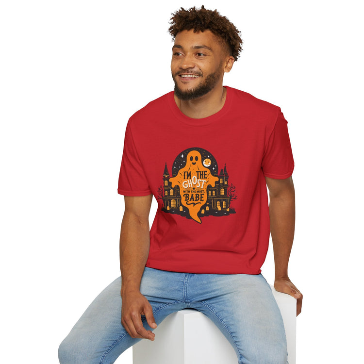 Halloween Ghost T-Shirt, Unisex Softstyle Tee for Halloween, Cute Halloween Shirt, Fall Festive Wear, Funny Ghost Design Printify