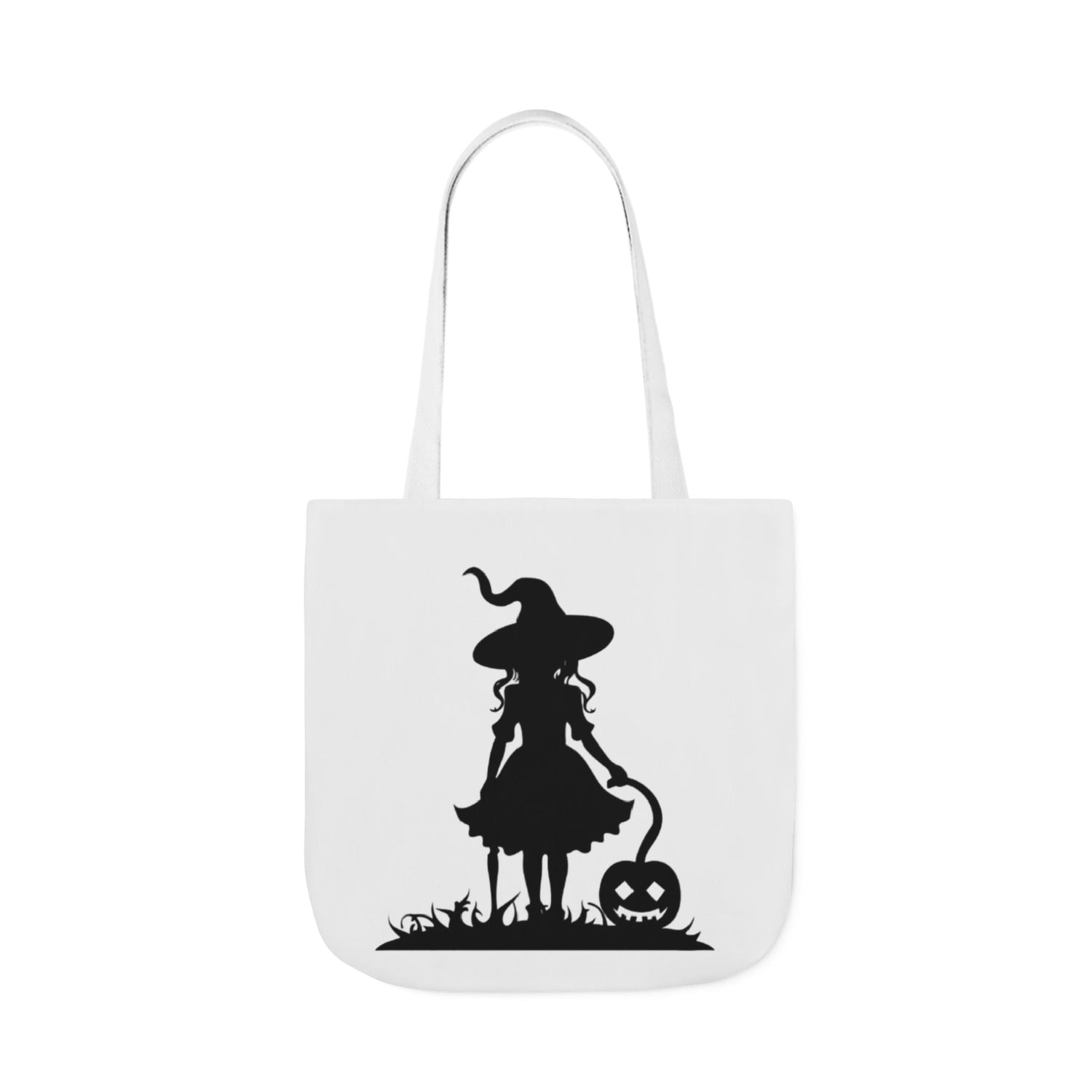 Halloween Witch Canvas Tote Bag, Spooky Treat Bag, Autumn Market Tote, Trick-or-Treat Bag, Gift for Witches, Seasonal Accessories Printify