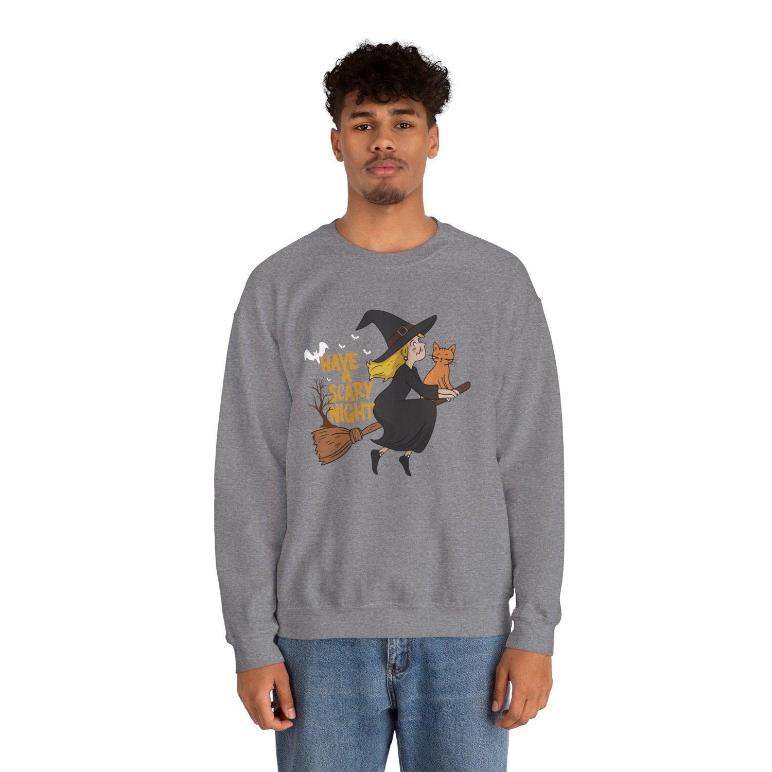 Halloween Witch Sweatshirt, Cozy Crewneck, Unisex Sweater, Spooky Season Apparel, Scary Night Gift, Fall Fashion Printify